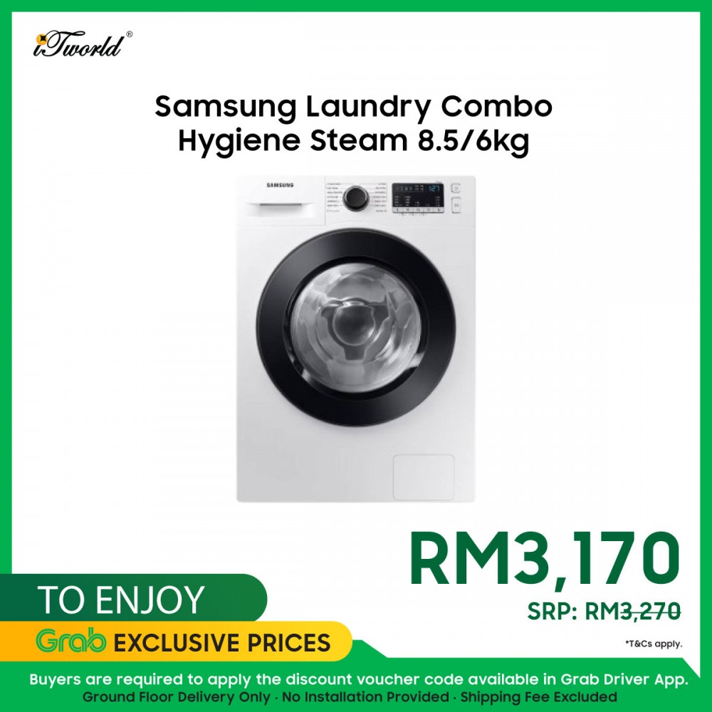 Samsung Laundry Combo Hygiene Steam 8.5/6kg - W085T4046CE/FQ (No Installation Provide)
